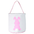 Happy Easter Burlap Bunny Ears Bags Easter Basket Canvas Bunny Buckets Easter Tote Bags with Rabbit Tail Kids Gift