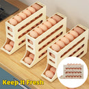4-Layer Rolling Egg Organizer – Space-Saving Fridge Storage Solution